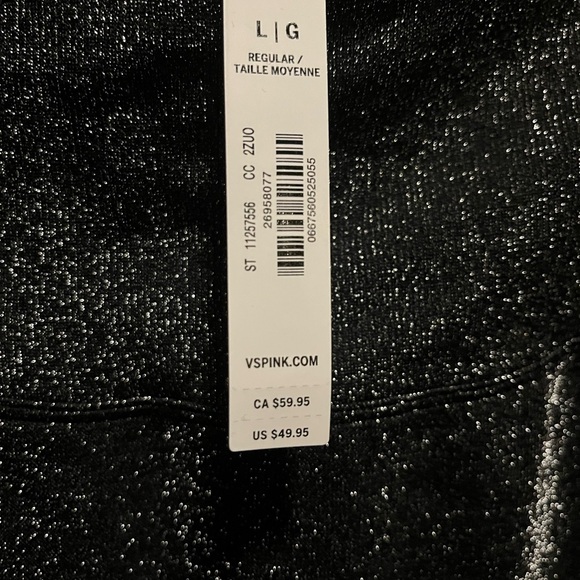 NWT VS/PINK Seamless Black Glitter Leggings - Picture 4 of 6